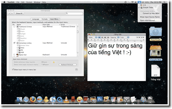 Mac OS Leopard hỗ trợ tiếng Việt tốt hơn
