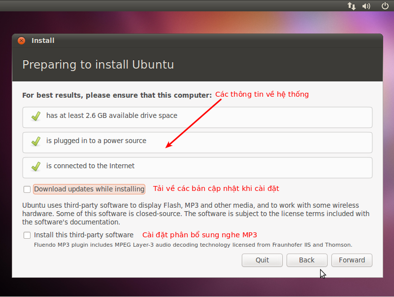 Điều kiện để cài đặt Ubuntu