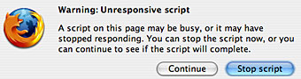 Put off Firefox 1.5's "Unresponsive script" dialogue