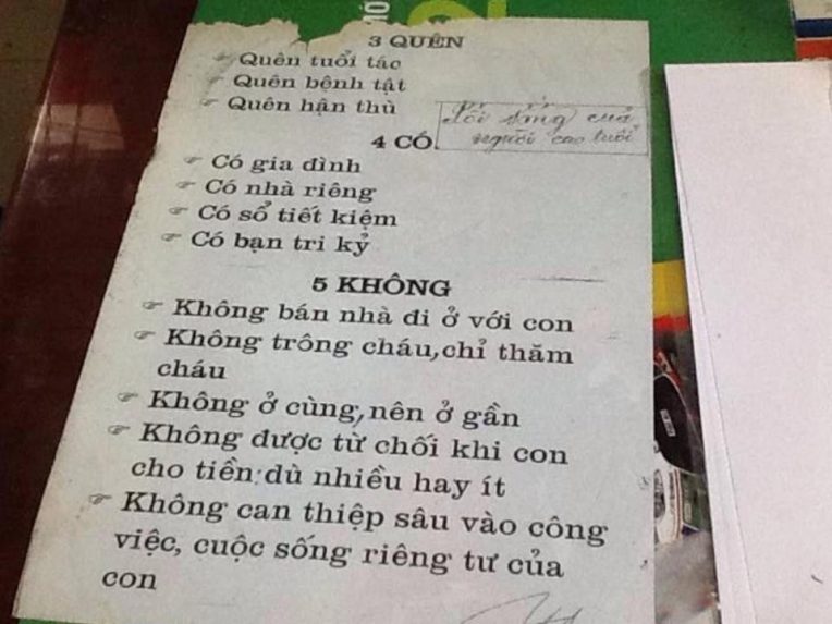 Sống thế nào khi là người có tuổi: 3 quên, 4 có, 5 không