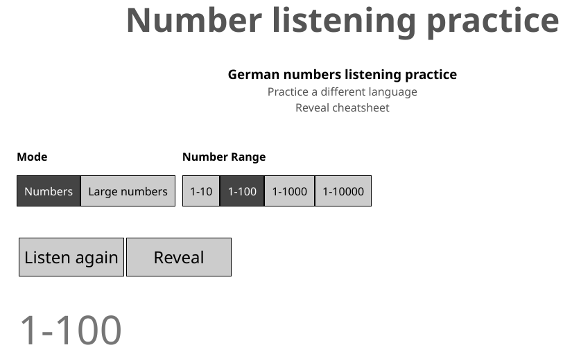 German Numbers Listening Practice
